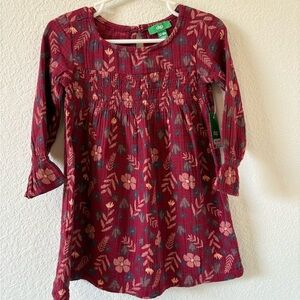 Dip Maroon and Pink Floral Dress